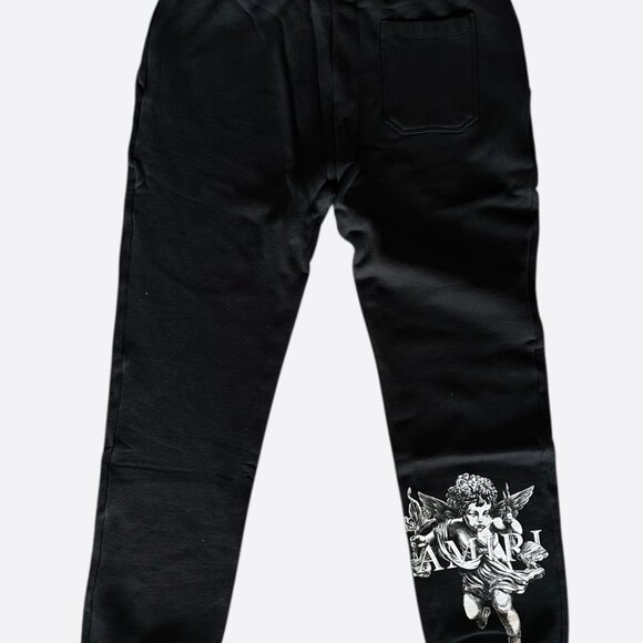 Amiri Black & White Cherub Logo Sweatpants - Picture 2 of 4